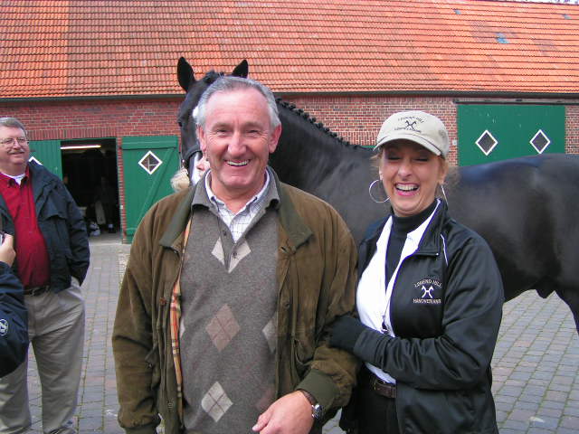 German Olympian and US Dressage coach Klaus Balkenhol and Debra Maddux in German